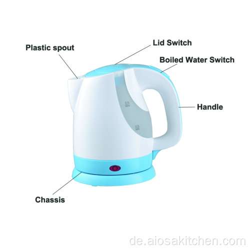 Mini-Wasserkocher tragbarer Plastikkessel